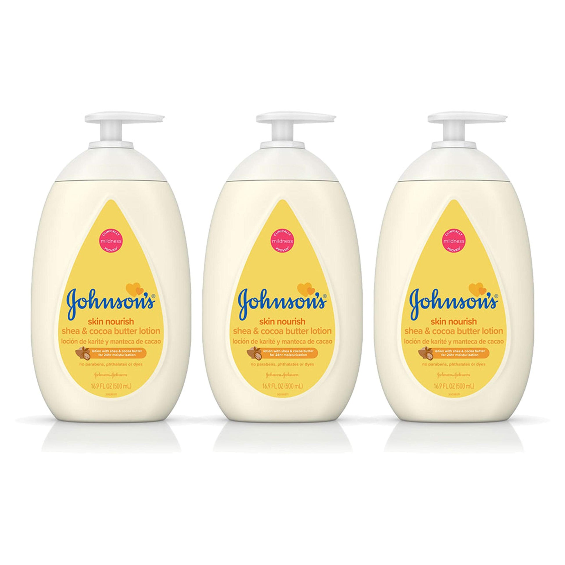 Johnson'S Baby Moisturizing Dry Skin Lotion With Shea, Cocoa Butter, 16.9 Fl Oz (Pack Of 3)