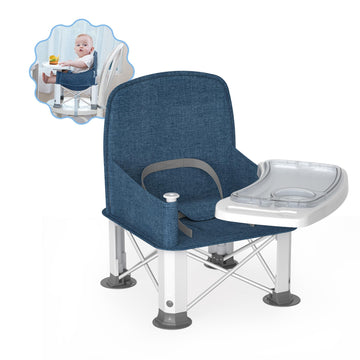 Baby Travel Booster Seat With Double Tray, Babybond Upgraded Toddler Portable Baby Chair, Booster Seat For Dining Table, Stable