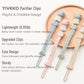 Yiveko Pacifier Holder Clips For Baby - Silicone Paci Binky Clips 4Pcs - Animal Design Rainbow-Ivory+Blush