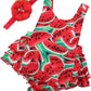 Princesasa Baby Girl Clothes Watermelon Floral Ruffles Summer Cake Smash Outfits And Headband For Newborn Gifts,A20,7-12 Months(