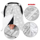 Baby Carseat Canopy, Opening Minky Car Seat Cover For Babies, Star Print Grey Car Seat Canopy Nursing Scarf, Warm Carseat Canopy
