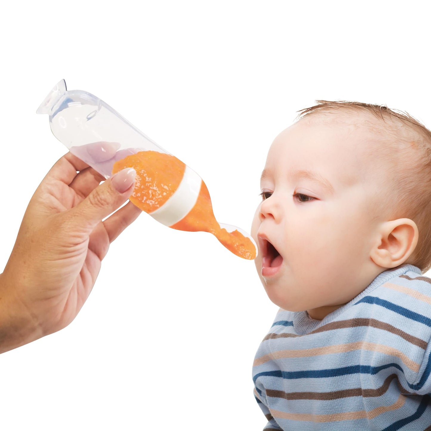 Lulyboo Baby Feeding Essentials - Squeeze Bottle Baby Fruit Feeder Spoon, Baby Self-Feeding Spoon For Pureed & Semi-Solid Foods,