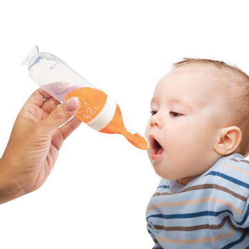Lulyboo Baby Feeding Essentials - Squeeze Bottle Baby Fruit Feeder Spoon, Baby Self-Feeding Spoon For Pureed & Semi-Solid Foods,