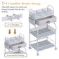 Baby Diaper Caddy Cart Organizer -3 Tier, Bedside Nursery Essentials Cart & Storage Holder For Newborn Baby Stuff, 2+1 Dividers,