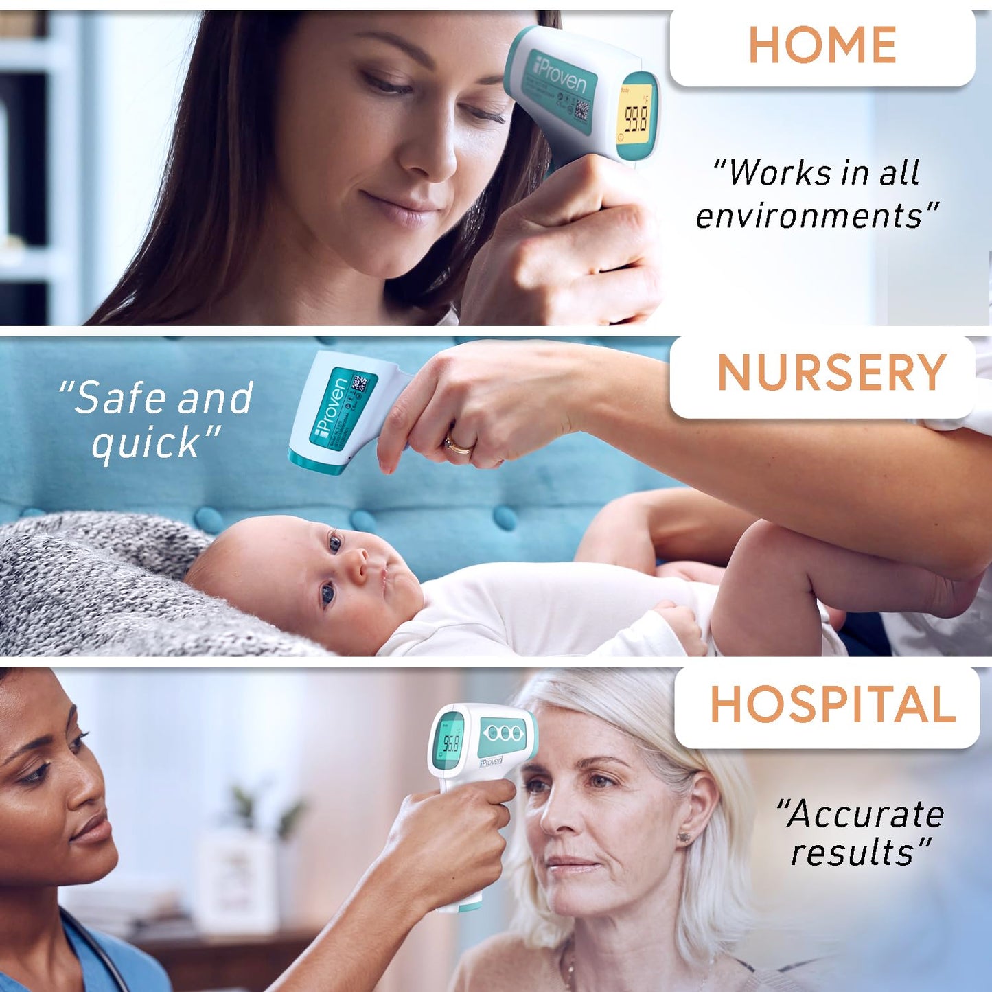 Infrared Forehead Thermometer For Adults And Infants, Fsa Hsa Eligible, Touchless Iproven Thermometer, 1Sec Instant Accurate Rea