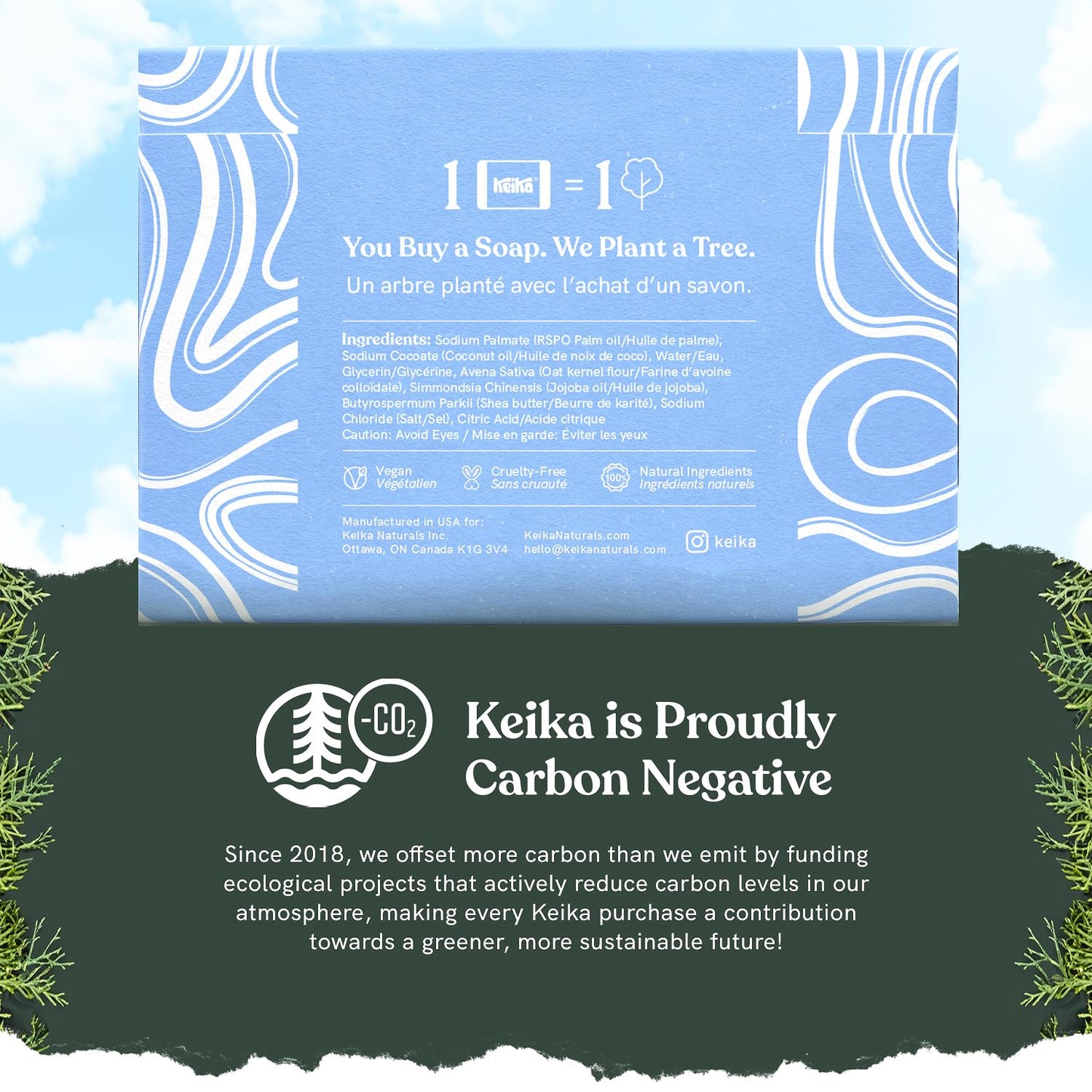 Keika Baby Soap Bar Oat & Shea Unscented For Eczema, Psoriasis, Face, Body, Infant Kids Teens Men Women With Sensitive Skin, 5 O
