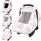 Baby Carseat Cover Girls, Pea Pod Unicorn Infant Car Seat Covers Canopy for Newborn with 2 Layers Windows of Breathable Mesh/Fab