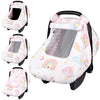 Baby Carseat Cover Girls, Pea Pod Unicorn Infant Car Seat Covers Canopy for Newborn with 2 Layers Windows of Breathable Mesh/Fab