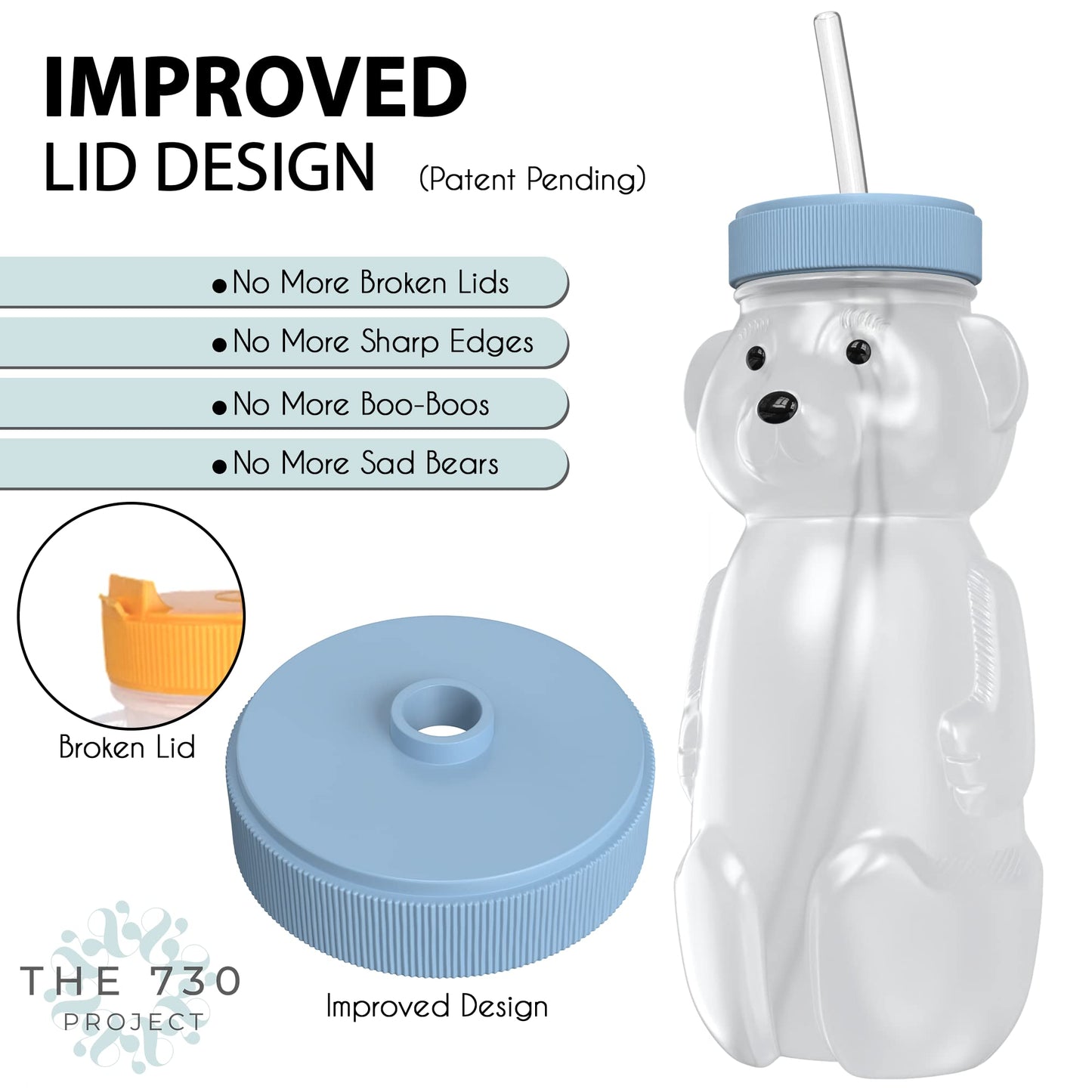 Honey Bear Straw Cup 2-Pack With Travel Lid; 8Oz Straw Bear Cup For Babies, Improved Lid Design; Honeybear Baby Cup Straw; Honey