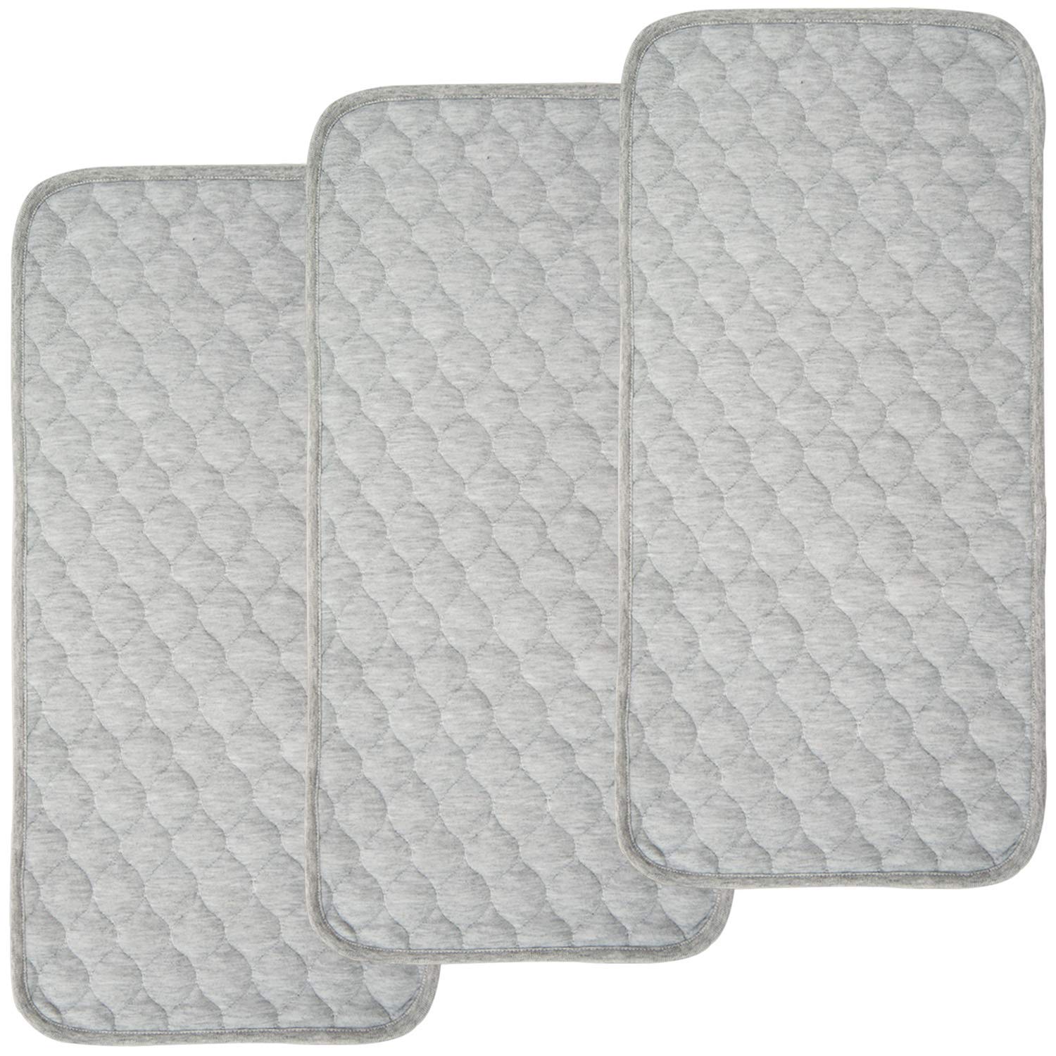 BlueSnail Quilted Thicker Waterproof Changing Pad Liners 3 Count(Gray 13    x 27   )