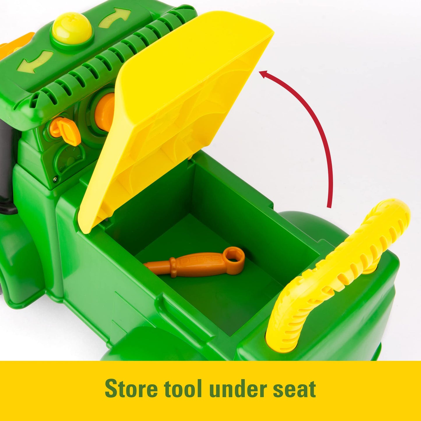 John Deere Johnny Tractor Ride-On Toy - Includes Lights and Sounds - John Deere Tractor Toys - Kids Farm Toys for 12 Months and
