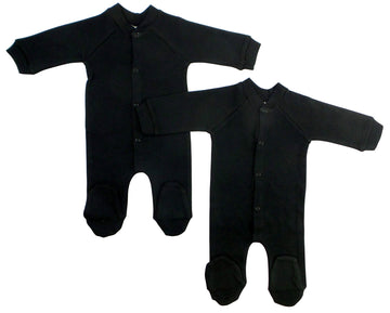Black Interlock Sleep & Play (Pack Of 2)