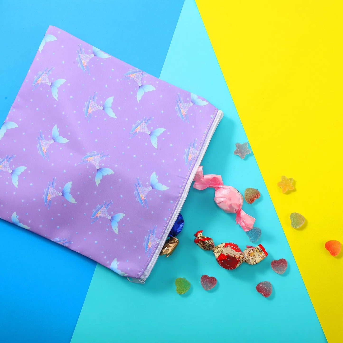 Paterr 4 Pcs Sandwich Bag Reusable Zipper Snack Bags Washable Food Safe Lunch Bags For Kids Students Adults Food (Unicorn)