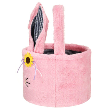 Easter Basket Plush Easter Bunny Tote Bags Cute Rabbit Design Personalized Easter Bucket For Kids Carrying Gift And Eggs (Plush-