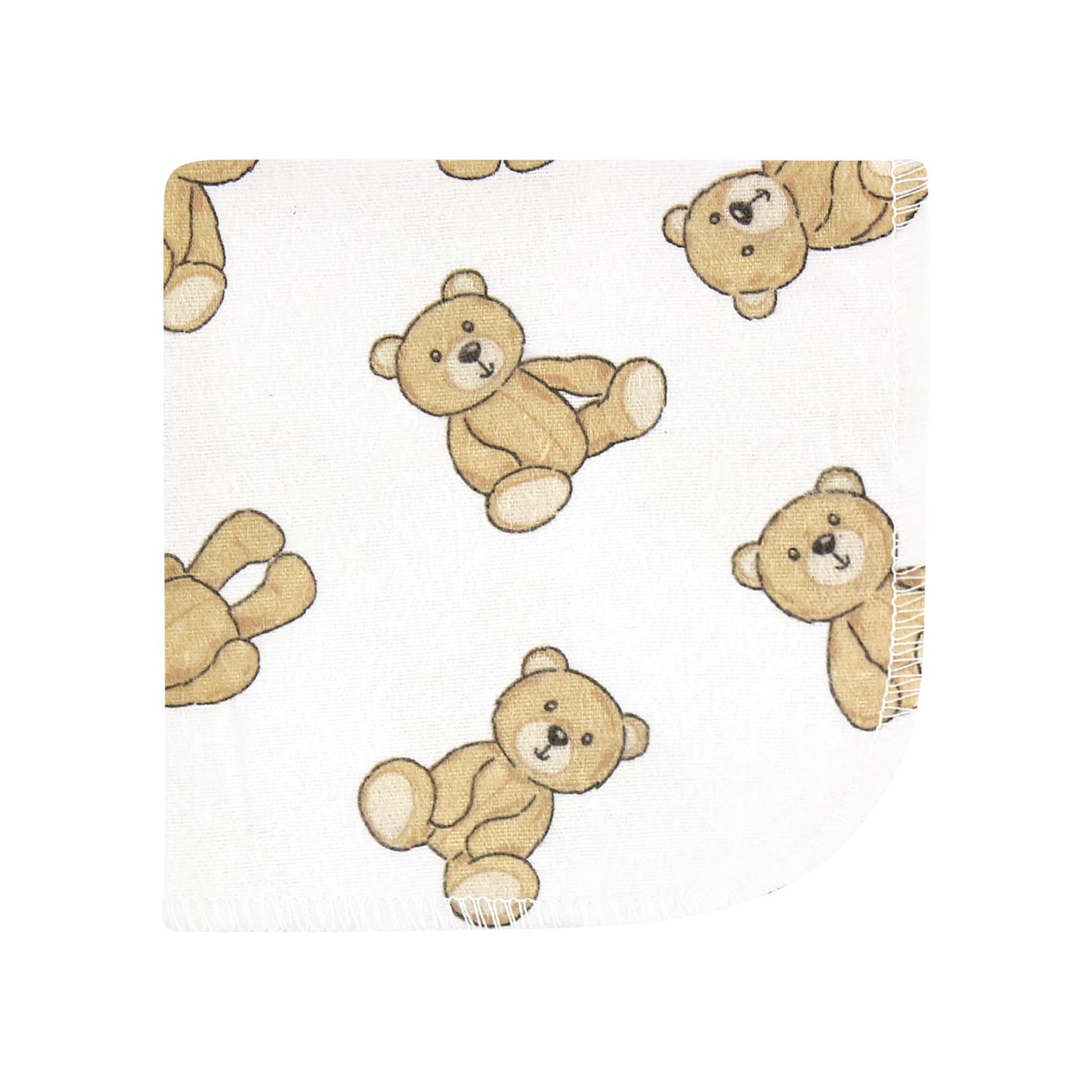 Hudson Baby Unisex Baby Flannel Cotton Washcloths, Teddy Bears 12 Pack, One Size
