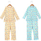 AVK Creations Girls Cotton AllOver Print Top and Pyjama Set (Pack of 2)  Soft & Comfortable Pajama Set for Girls, Peach & Sky