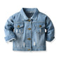 Sofeon Toddler Baby Boy Girls Denim Jacket Button Down Basic Ripped Hoodie Jeans Coat Kid Cowboy Outwear Casual Clothes (Blue, 1