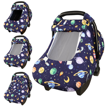 Baby Carseat Cover Winter, Pea Pod Infant Car Seat Covers Canopy for Newborn with 2 Layers Windows of Breathable Mesh/Fabric, Li