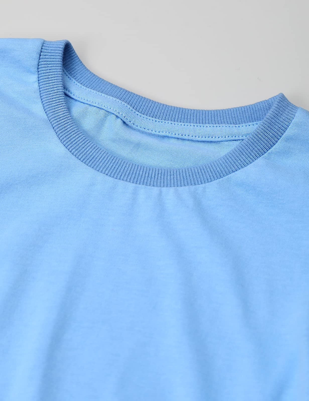 Cosland Infant Baby Short Sleeve Solid Color T-Shirts, Sky Blue, 18 Months