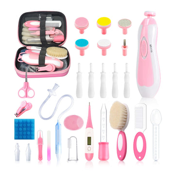 28 In 1 Baby Healthcare And Grooming Kit, Infant Baby Nursery Kit Electric Nail Trimmer Set With Gas Colic Passer Nasal Aspirato
