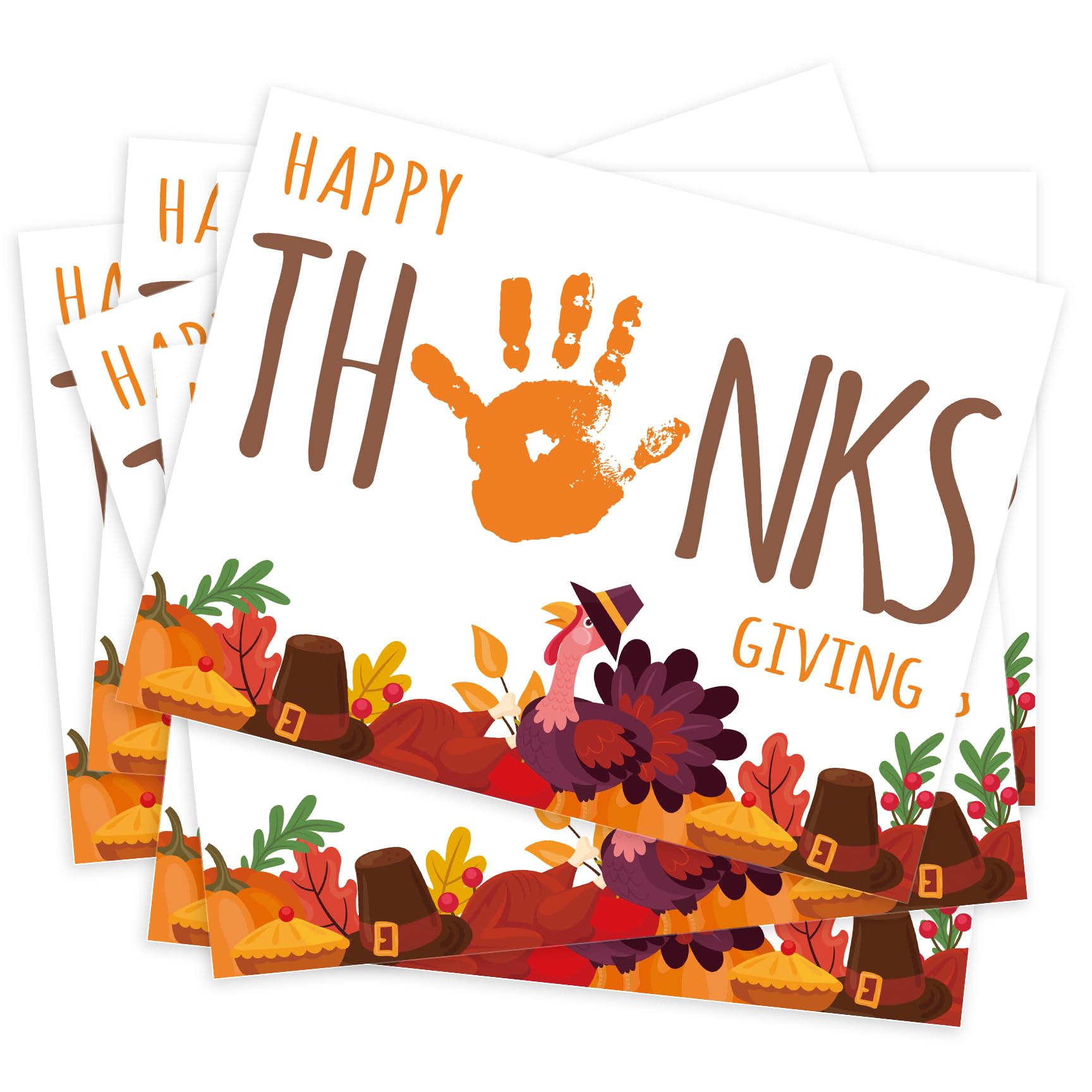 Handprint Art Craft Kits, DIY Thanksgiving Keepsake, Handprint Baby Keepsake Gifts, 10 Cute Turkey Cards, Thanksgiving Party Gam