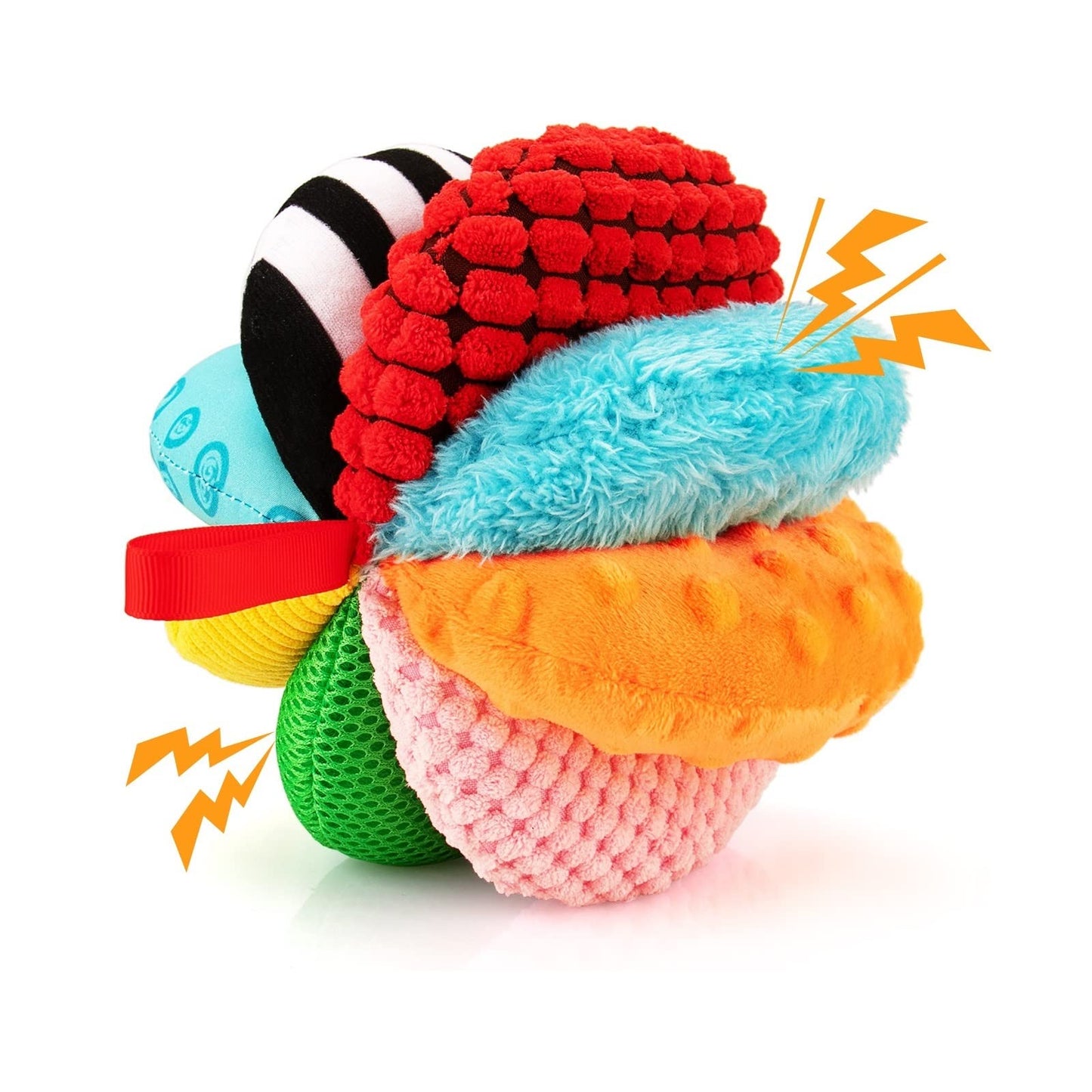 8-in-1 Sensory Balls for Infant Toddlers,Rainbow Fabric Baby Toy for Sensory Development,Montessori Toys for Babies 6-12 months,