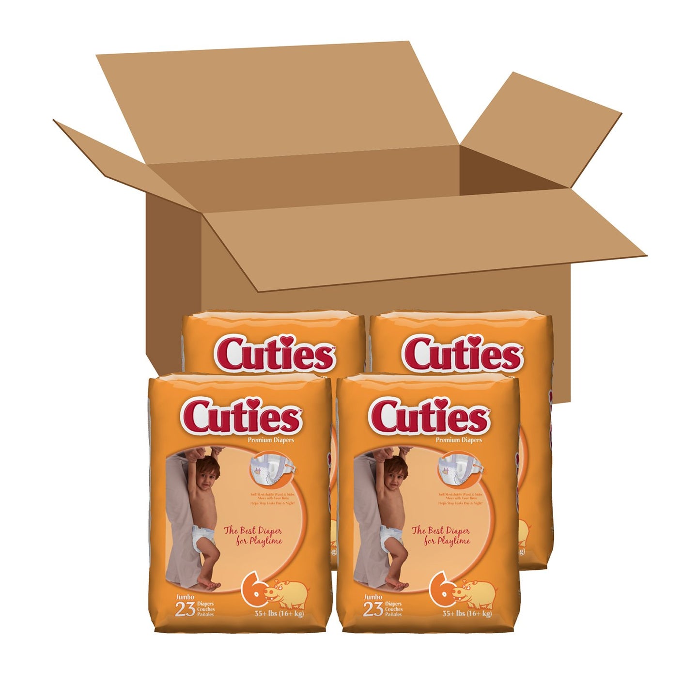 Cuties Baby Diapers, Size 6, 23 Count (Pack Of 4)