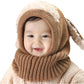 Baby Girls Boys Winter Hat Scarf Earflap Hood Scarves Caps (Brown)
