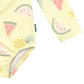Gerber Girls' Toddler Long Sleeve One Piece Rashguard Swimsuit, Yellow Fruit