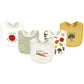 Touched By Nature Unisex Baby Organic Cotton Bibs, Happy Veggies, One Size