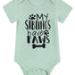 My Siblings Have Paws Funny Bodysuit Baby Announcement Jumpsuit Green Short Sleeve Romper Newborn Outfit Infant Cotton Grey 6-12