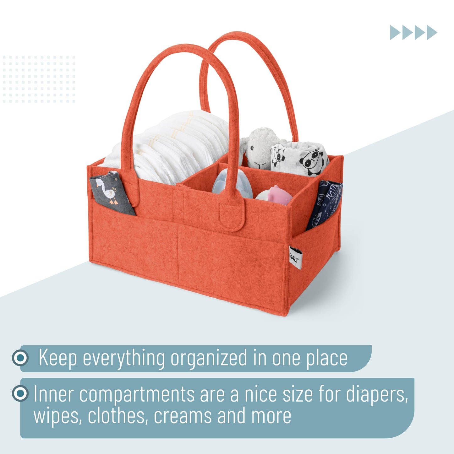 Mr. Pen- Baby Diaper Caddy Organizer, Earthy Clay, Baby Caddy Organizer With Handle, Compact Size, Collapsible & Portable