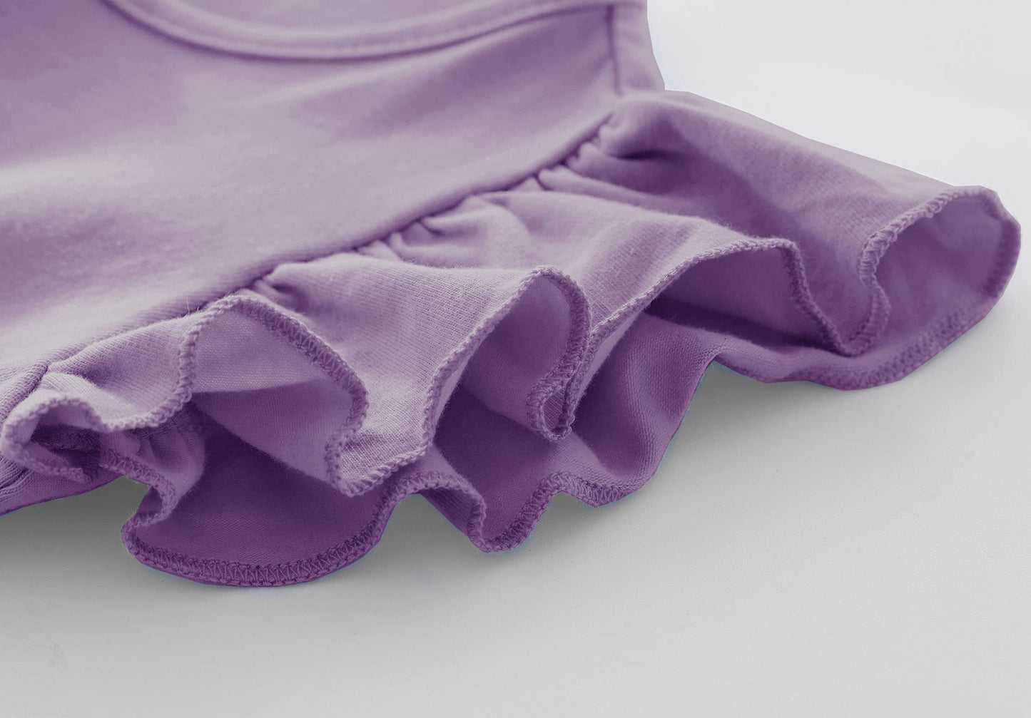 Twkioue Girl Ruffle Sleeve Dress Crewneck Tutu Tulle Fluffy Solid Color Dresses 817 Dark Purple 130