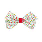Wee Ones Girls' Christmas Holiday Embroidered Moonstitch or Printed Grosgrain Hair Bows on WeeStay no-slip clip, Lights, Mini