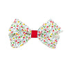 Wee Ones Girls' Christmas Holiday Embroidered Moonstitch or Printed Grosgrain Hair Bows on WeeStay no-slip clip, Lights, Mini