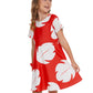 Tbrand Hawaiian Princess Dress Costume For Girls Red Lilo Leaf Dress Kid Summer Party Wear 7-8T