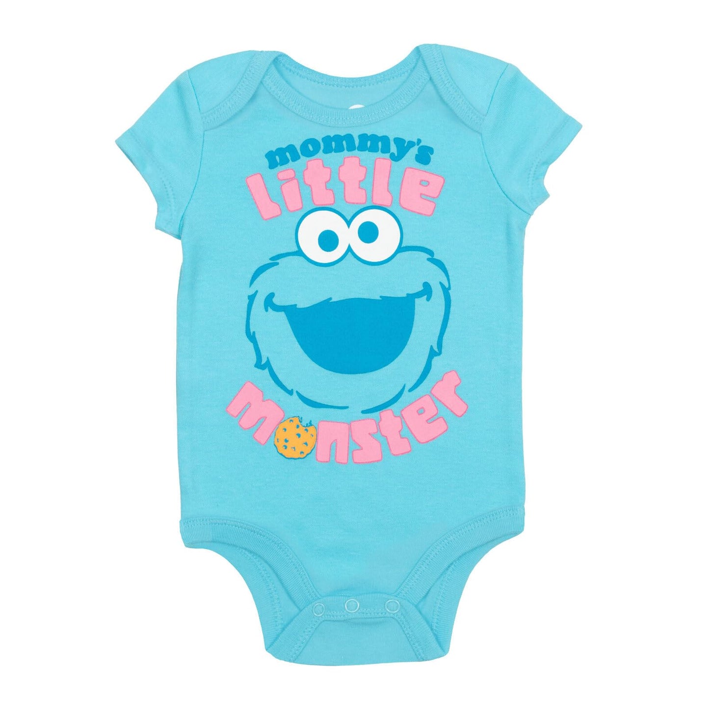 Sesame Street Elmo Cookie Monster Big Bird Infant Baby Girls 5 Pack Cuddly Short Sleeve Bodysuits Sesame Street 18 Months