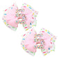 2Pcs Hair Clip, Pink Bow Hair Clips For Baby Girls 5Th Birthday Party Decorations