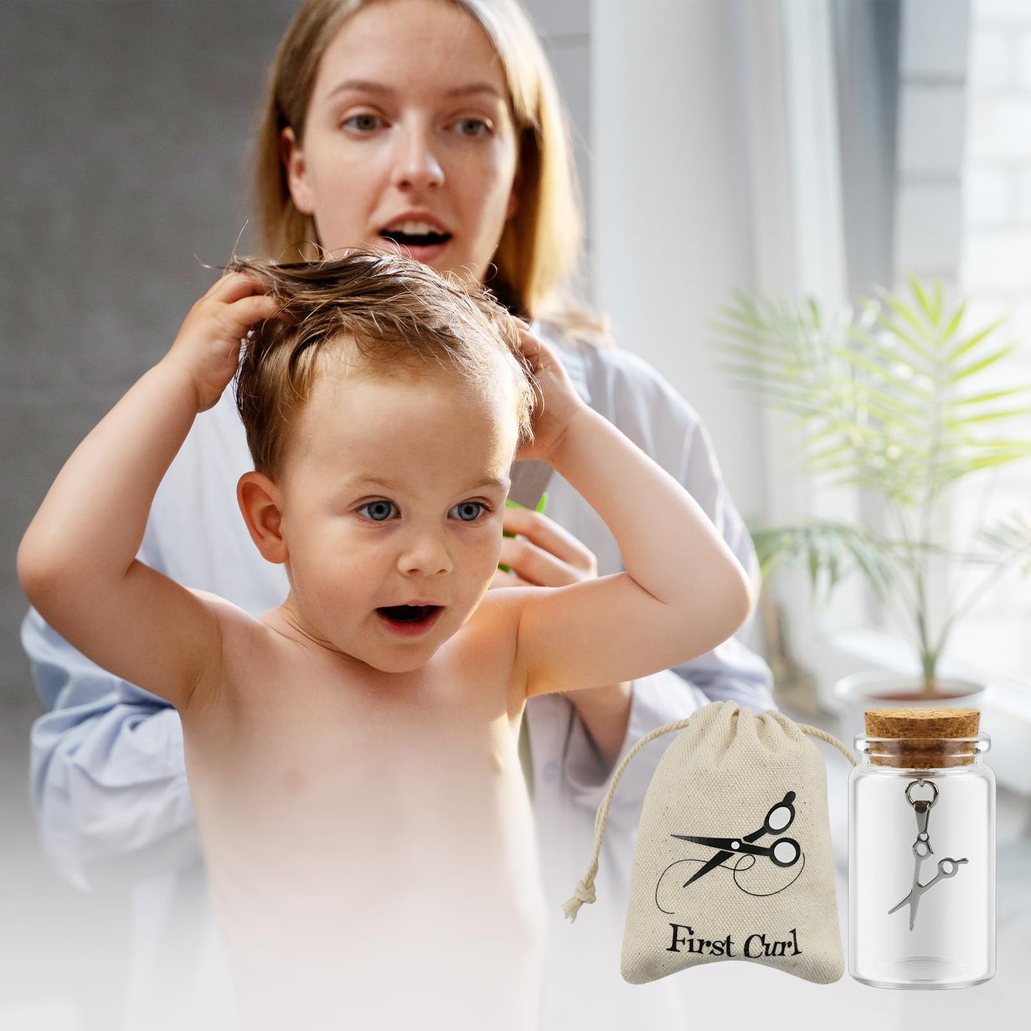 First Curl Baby Teeth Keepsake Box First Haircut Keepsake Holder For Boys And Girls Glass Bottle Glass Bottle(Lanugo Bottle)