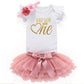 Shlrzy Half Year Birthday Half Way To First Half Birthday Outfit Baby Girl Clothing Set White Bodysuit Pink Tutu 6 Months