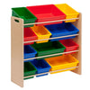 Homesmiths Toy Storage Organizer With 12 Plastic Bins,Multicolour (Beige Toy Organizer)