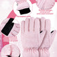 Boao 2 Pairs Kids Winter Ski Gloves Waterproof Warm Snow Mittens Full Finger Gloves For Toddlers Infants (Pink, Purple,10-15 Yea