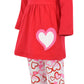 Unique Baby Girls Valentines Day Red & Pink Hearts Toddler Legging Set Outfit (10 Years, Red)