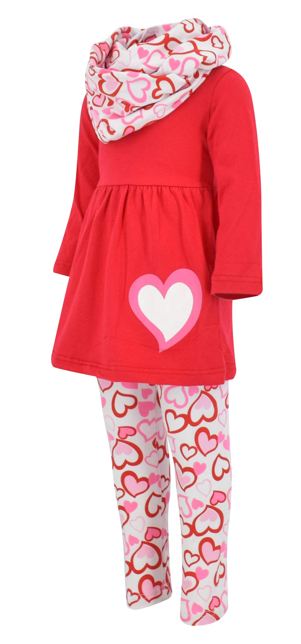 Unique Baby Girls Valentines Day Red & Pink Hearts Toddler Legging Set Outfit (10 Years, Red)
