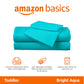 Amazon Basics Kid'S Soft Easy-Wash Lightweight Microfiber 3-Piece Sheet Set, Toddler, Bright Aqua, Solid