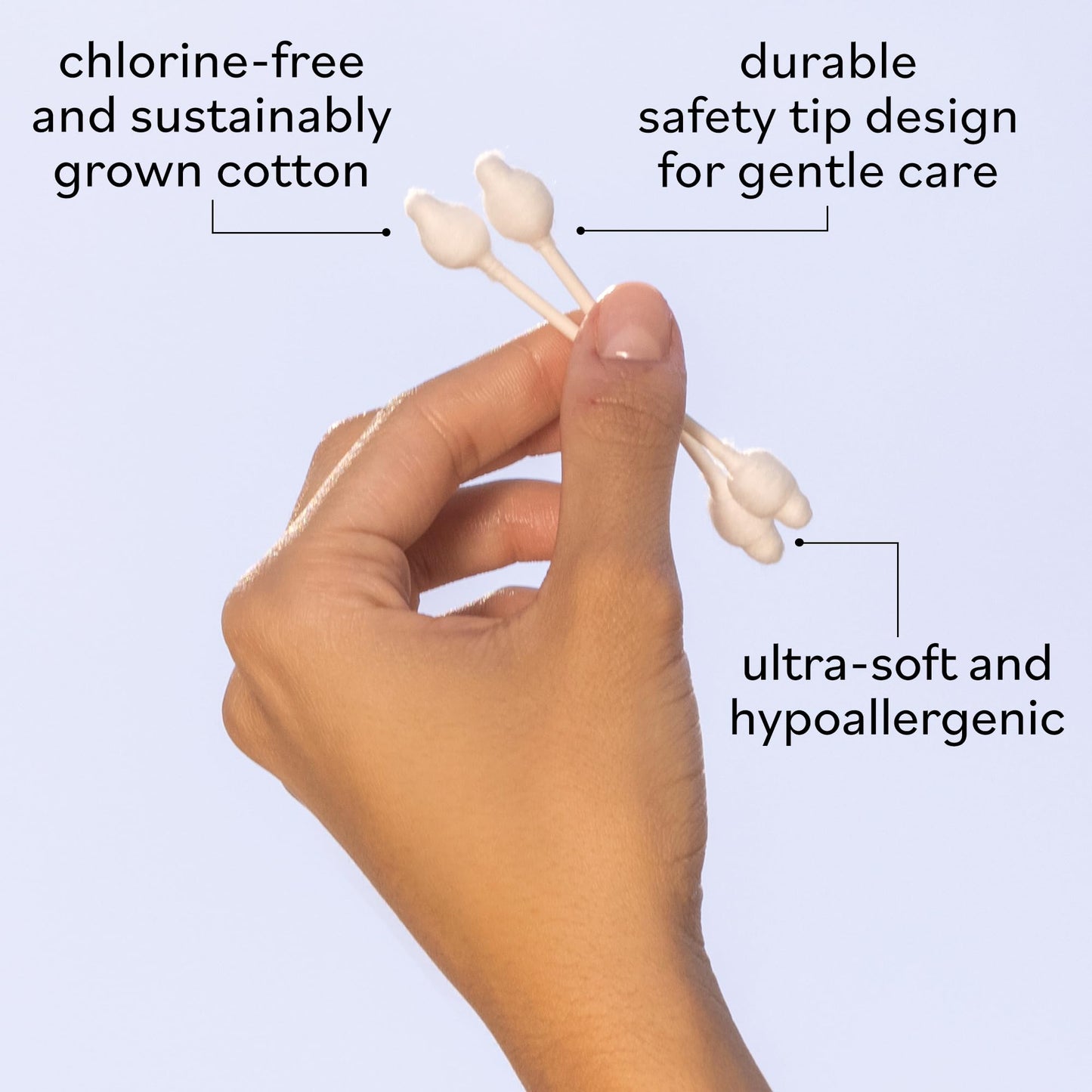 Sky Organics - Organic Baby Cotton Swabs, 180 Ct. - Ultra Soft Baby Safe Tips - Strong & Durable - Hypoallergenic - Chlorine Fre