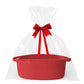 WILLITAT Small Baskets for Gifts Empty, 13 x 9 x 5  Woven Gift Basket with Bag and Ribbon, Cotton Rope Kids Dog Cat Toy Bin Box,