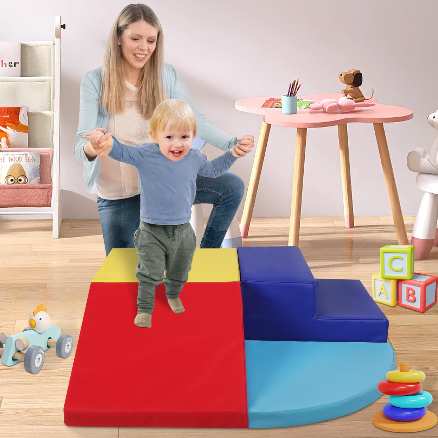 Todefull 10 Piece Foam Climbing Blocks, Soft Climbing Toys For Toddlers, Lightweight Baby Climbing Gym, Indoor Baby Activity Pla