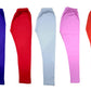 LOVO Girls Supersoft Cotton Solid Leggings (Pink, Purple, Red, White, Orange, 45 Years) Pack of 5