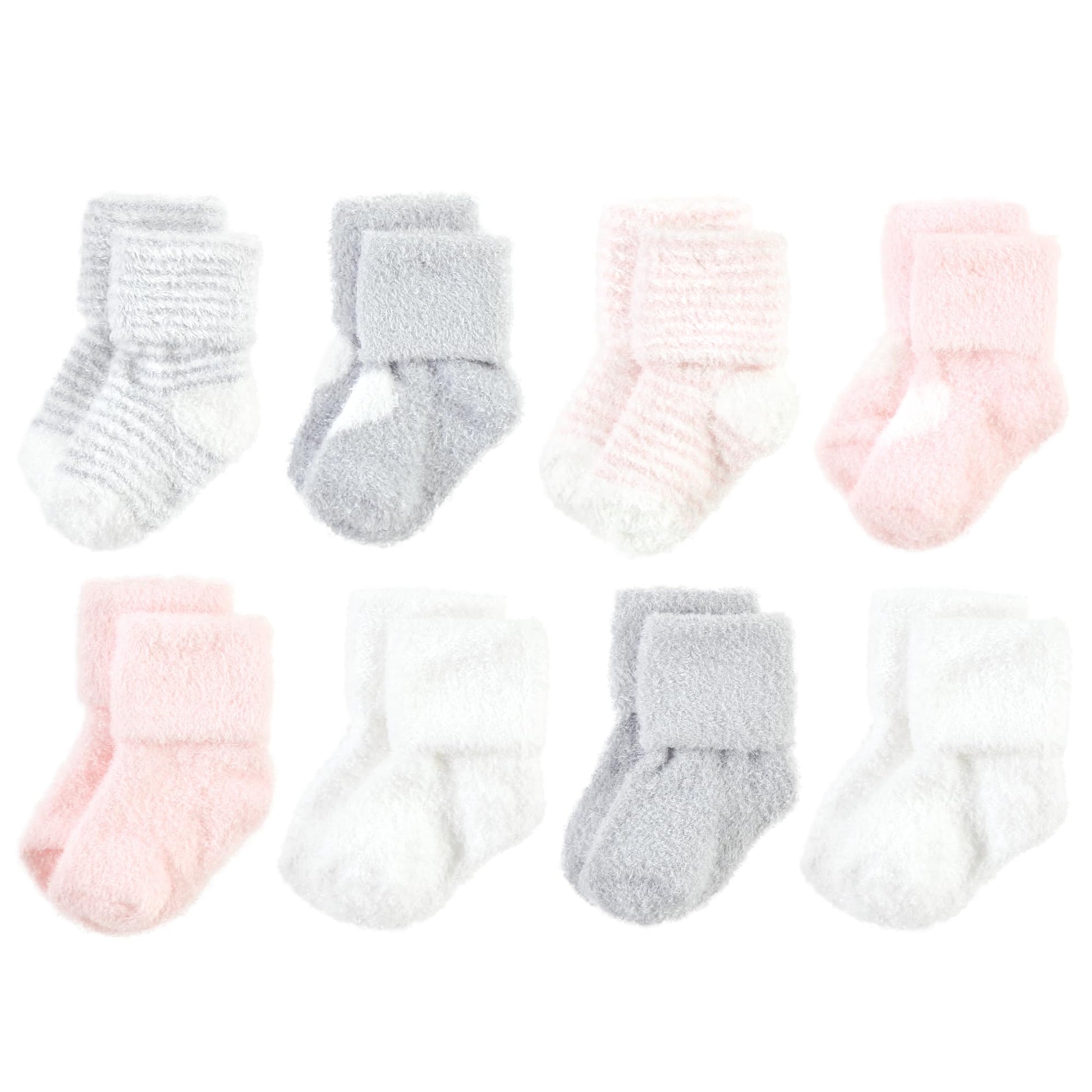 Hudson Baby Unisex Baby Cotton Rich Newborn And Terry Socks, Pink Heart, 12-24 Months